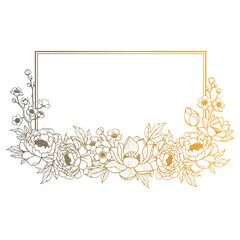 Vector golden line wave on white background. Abstract premium luxury elegant illustration, floral, flower , botanical, organic shape pattern