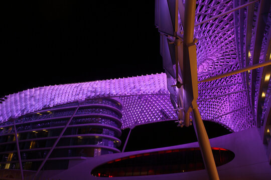 Architectural detail of the Yas Viceroy Hotel, Abu Dhabi, United Arab Emirates
