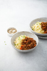 Beef ragout with couscous
