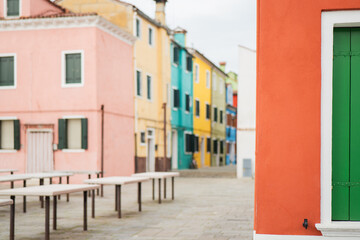 Vibrant colors of Burano, Venice reflecting the spirit of Italian artistry