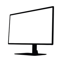 Modern computer monitor silhouette