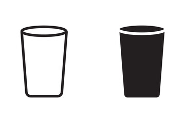 Glass drink icon set. vector illustration
