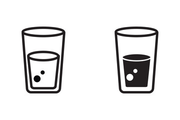 Glass drink icon set. vector illustration