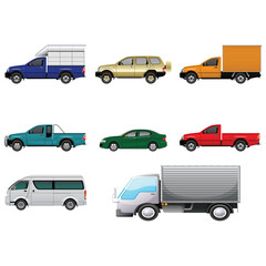 car icons set , silhouette of car