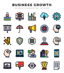 Business Growth Lineal Color icons. Vector Lineal Color illustration.