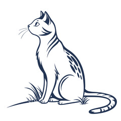 Cat sitting vector icon on white background, cat icon, cat logo, cat vector art, Adobe Illustrator Artwork