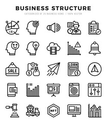 Set of Business Structure Icons. Simple Lineal art style icons pack.
