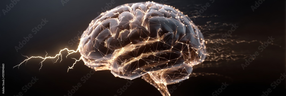 Aufkleber animated brain with lightning bolt transition to calm imagery emphasizes the contrast between creati