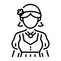 An outline style icon of belgium girl 