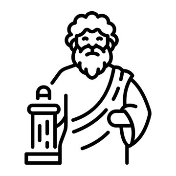 A linear style icon of philosopher