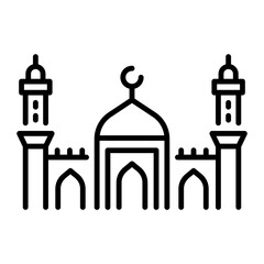 An outline style icon of uzbek mosaic