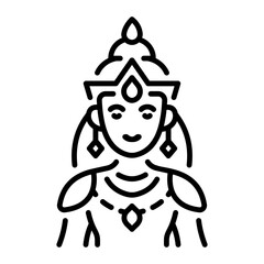 A linear style icon of thai princess