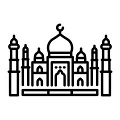 An outline style icon of taj mahal