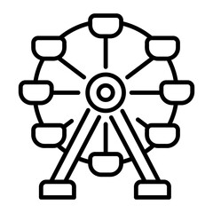 A line style icon showing a big ferris wheel 