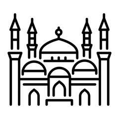 A linear icon showing hagia sophia mosque 