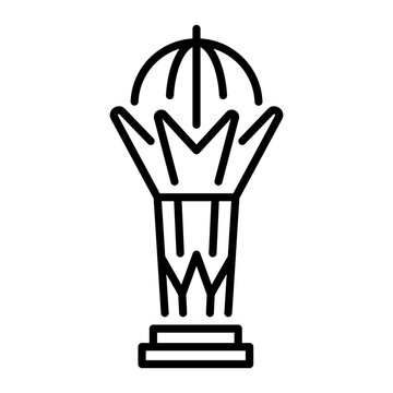 A linear style icon showing baiterek tower