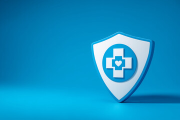 International Universal Health Coverage Day. Medical Shield with Cross and Heart &ndash; Health Coverage, Safety, and Universal Healthcare Concept