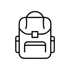 Simple outline backpack illustration in minimalistic style   icon
