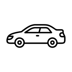 Outline of a car in simple design on a white background icon 
