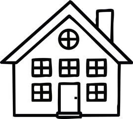 유치원 단독 주택 집 라인 드로잉 색칠(kindergarten house line drawing coloring)