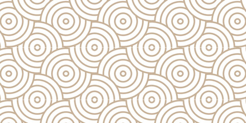 Obraz premium Minimal Overlapping creative diamond circle abstract wood color pattern background with waves texture. geometric digital fabric pattern circles floral lapping white retro background.