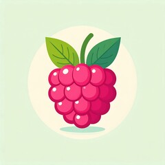 Fresh Red Raspberry Illustration Featuring Vibrant Color and Detailed Design Perfect for Food Blogs or Packaging