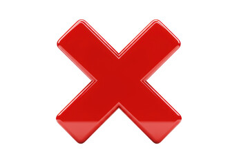 Fototapeta premium Isolated Red Cross Mark Rejection Symbol