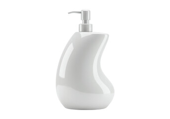 Isolated White Soap Dispenser Modern Design