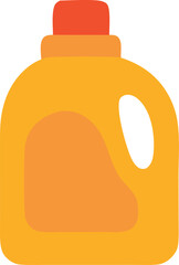 Yellow plastic bottle with a red lid. Ideal for product packaging designs, recycling concepts, household cleaning product mockups, and health product labels.