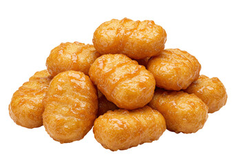 Isolated Pile of Glazed Rice Crackers