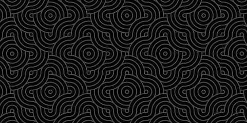 Minimal vector Overlapping Pattern Minimal diamond geometric waves spiral abstract circle wave line. black seamless tile stripe geometric create retro line pattern background.