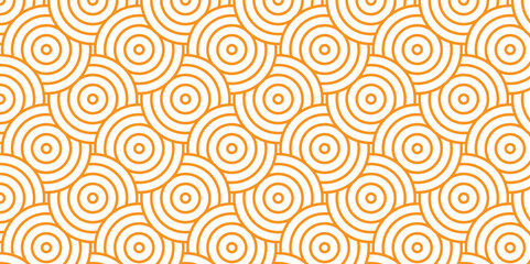 Minimal Overlapping creative diamond circle abstract orange pattern background with waves texture. geometric digital fabric pattern circles floral lapping white retro background.