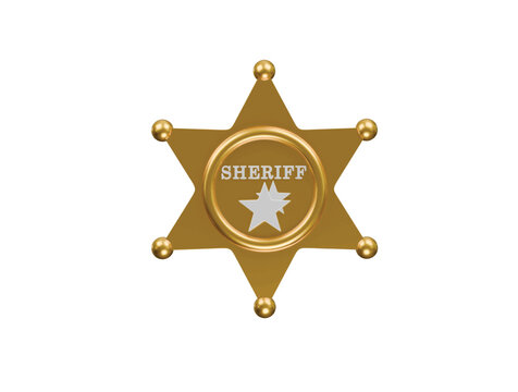 sheriff badge icon 3d illustration render 