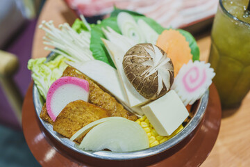 Vegetable Japanese sukiyaki side dishes