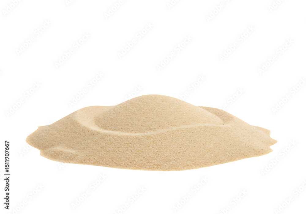 Aufkleber isolated pile of fine beach sand on a black background for compositing and design elements summer va