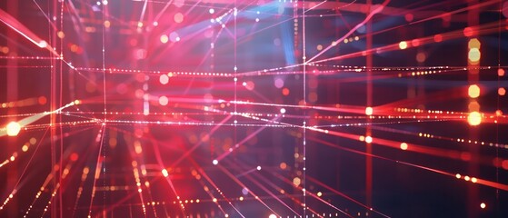Network technology telephony futuristic design motion photography connected devices data grid table line glowing shine light reflection illustration.