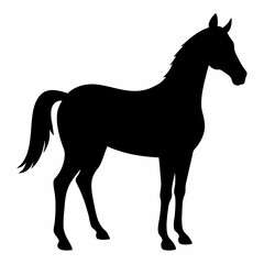 Standing Horse black silhouette icon on white background