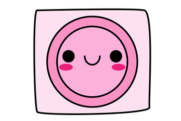 Condom cartoon character. Contraception, safe sex, AIDS, unwanted pregnancy. Cute cartoon condom. Cute emoji preservative. Vector illustration isolated on a white background.