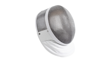 Fencing mask, protecting and ready for action isolated on solid white background 