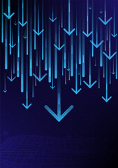 Dynamic abstract technology background graphic design algorithmic network communication digital environment with a futuristic viewpoint