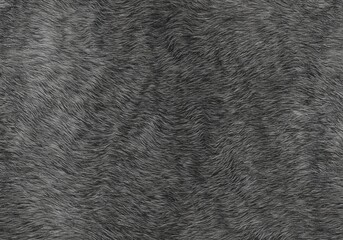 Dark gray or black short wavy animal fur texture background with subtle silver highlights seamless