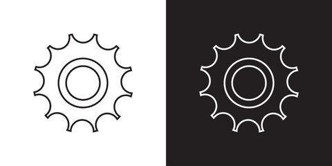 Gear icon.  black and white cogwheel vector collection, mechanical gear shapes, engineering symbols, vector illustration. EPS 10/AI