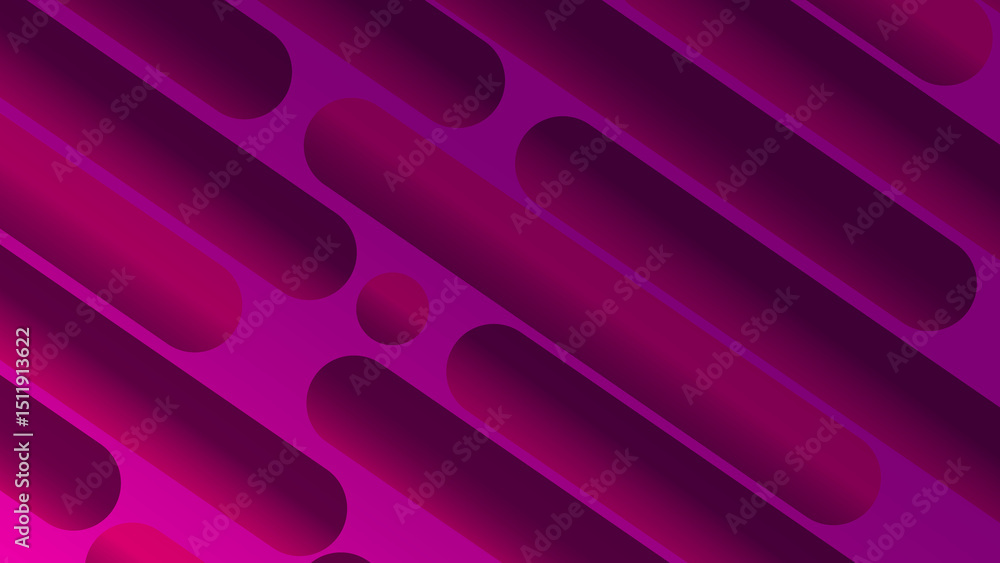 Poster abstract purple gradient background with diagonal rounded rectangles and circles modern geometric de
