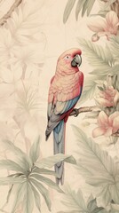 Fototapeta premium Kea drawing parrot animal.