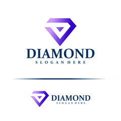 Naklejka premium Diamond logo design concept vector. Diamond Logo Design Template. Creative Symbol. Icon
