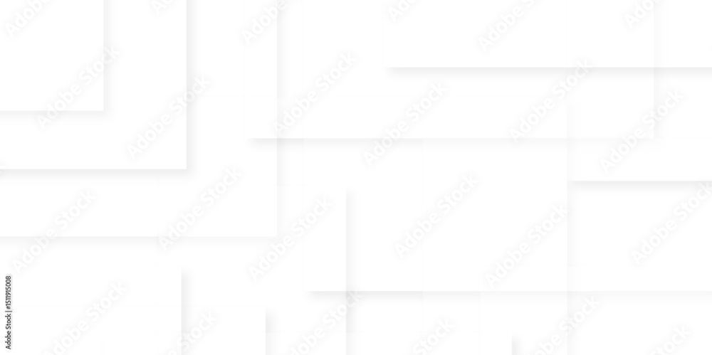 Poster abstract white and gray background design with layers of textured white transparent material in tria
