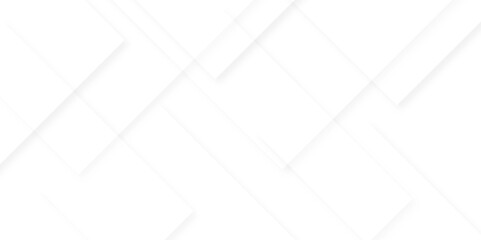 Abstract white and gray background design with layers of textured white transparent material in triangle and squares shapes. White color technology concept geometric line vector background.