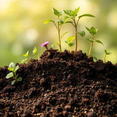 wondrous interplay betwixt soil, plants, and microorganisms, wherein soil reigns supreme as a vibrant and ever evolving ecosystem - obrazy, fototapety, plakaty
