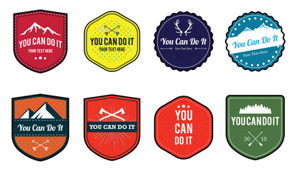 outdoor hunting badge collection graphic design, set of hunting badges vector illustration art