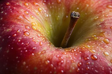 Exploring the mysteries of a wormhole in an apple closeup imagery nature environment conceptual perspective gigapixel standard